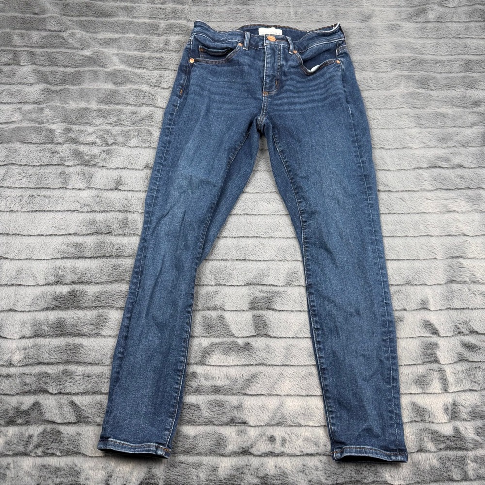 Loft Curvy Skinny Crop Jeans Dark Wash Blue Denim Size 25 0 11877